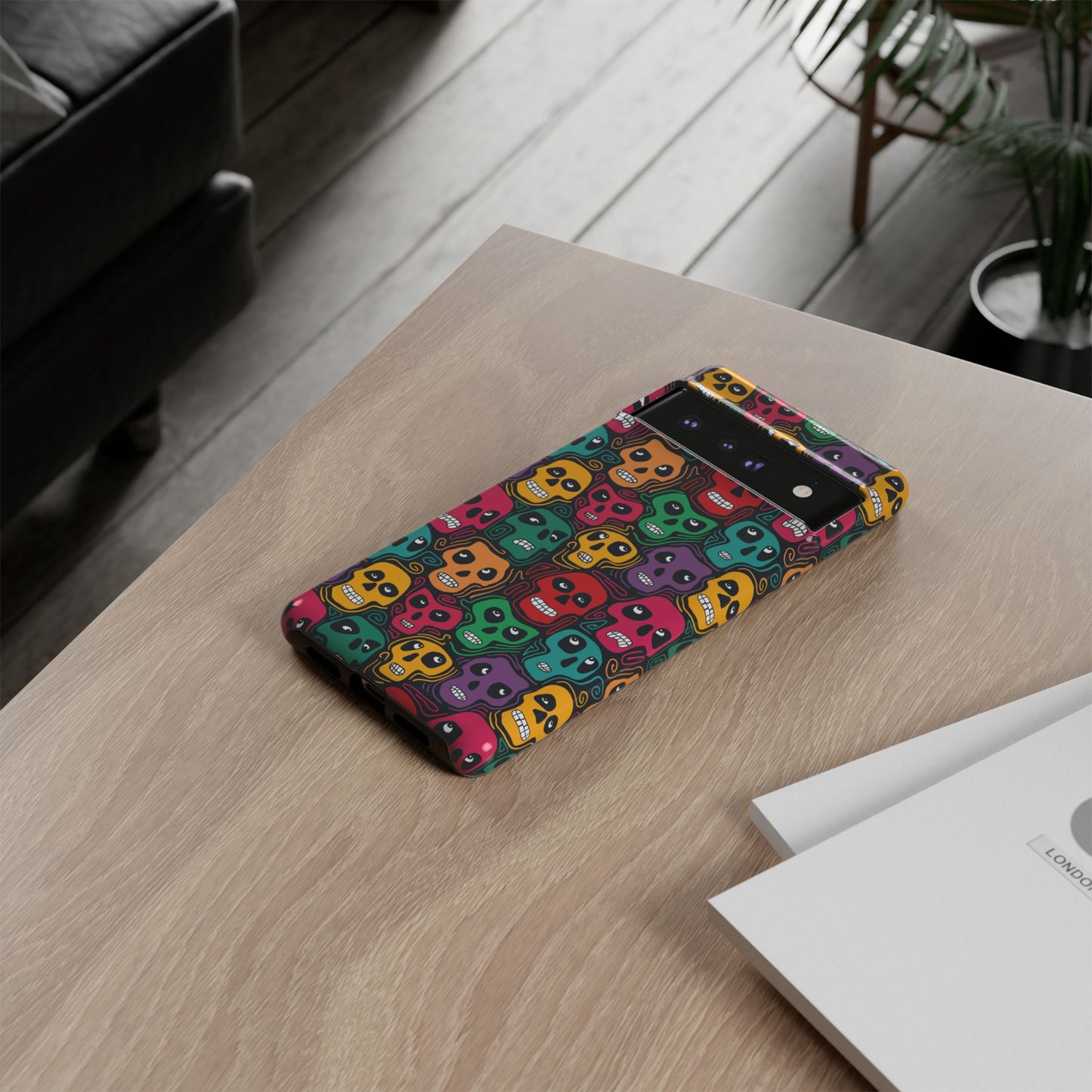 Phone Case, Day of the Dead Tough Case Phone, Mexican Skull Phone Cover, Floral Skeleton Phone Protector, Sugar Skull iPhone Case, Tough