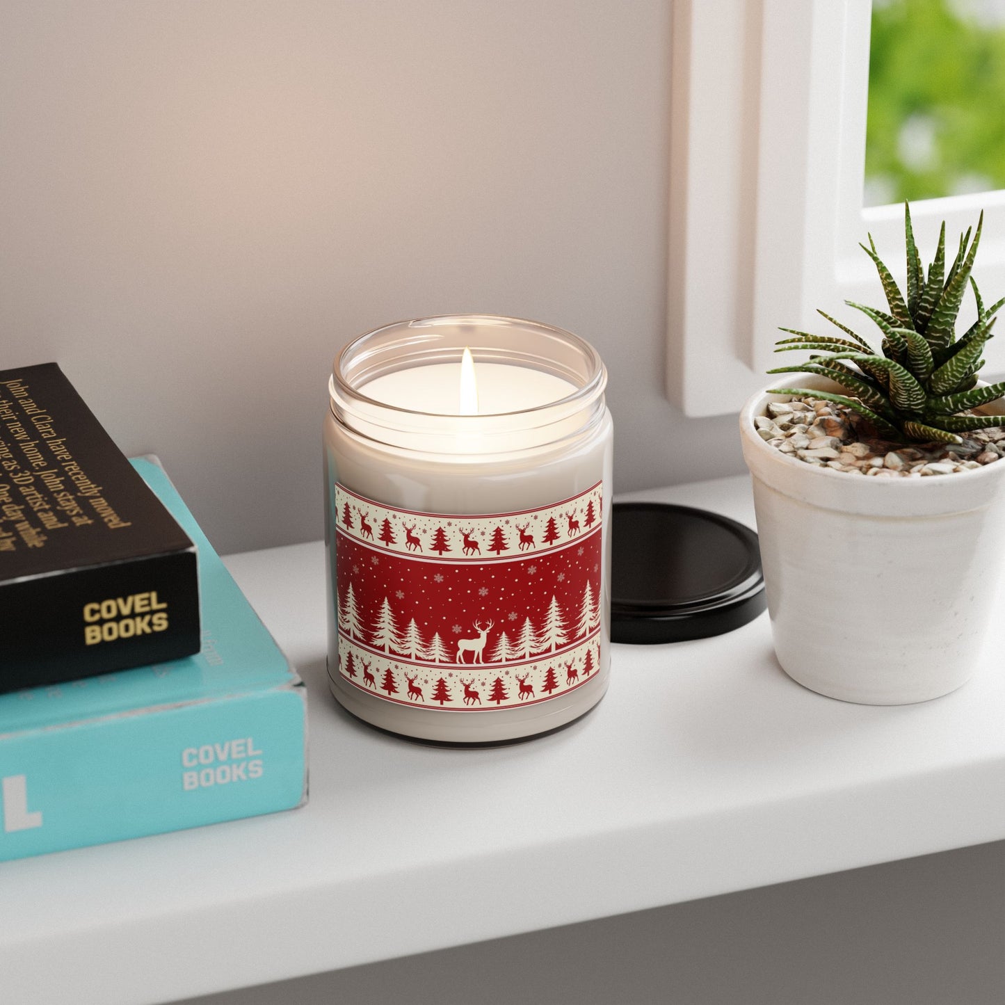 Christmas Reindeer Soy Candle — 9oz Scented Holiday Candle