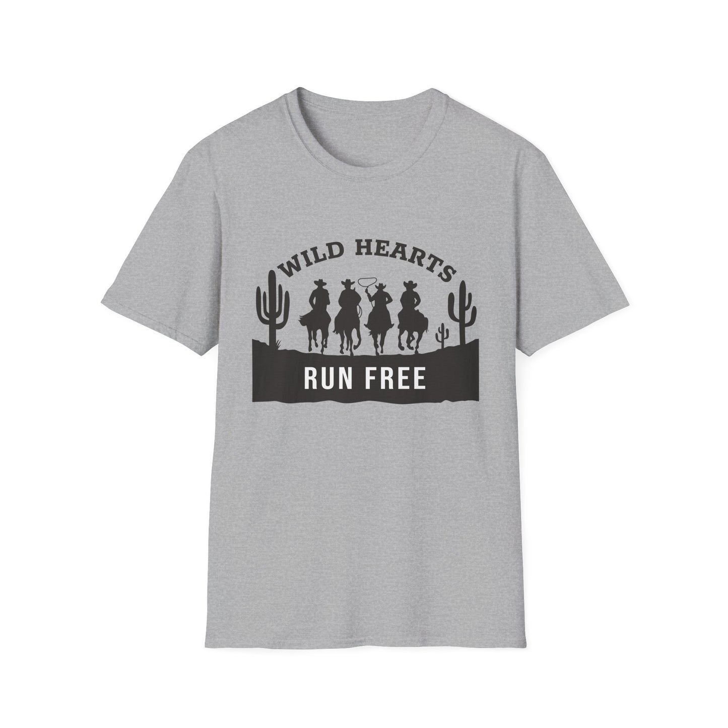 Wild Hearts Run Free T‑Shirt — Western Cowboy Rodeo Graphic Tee