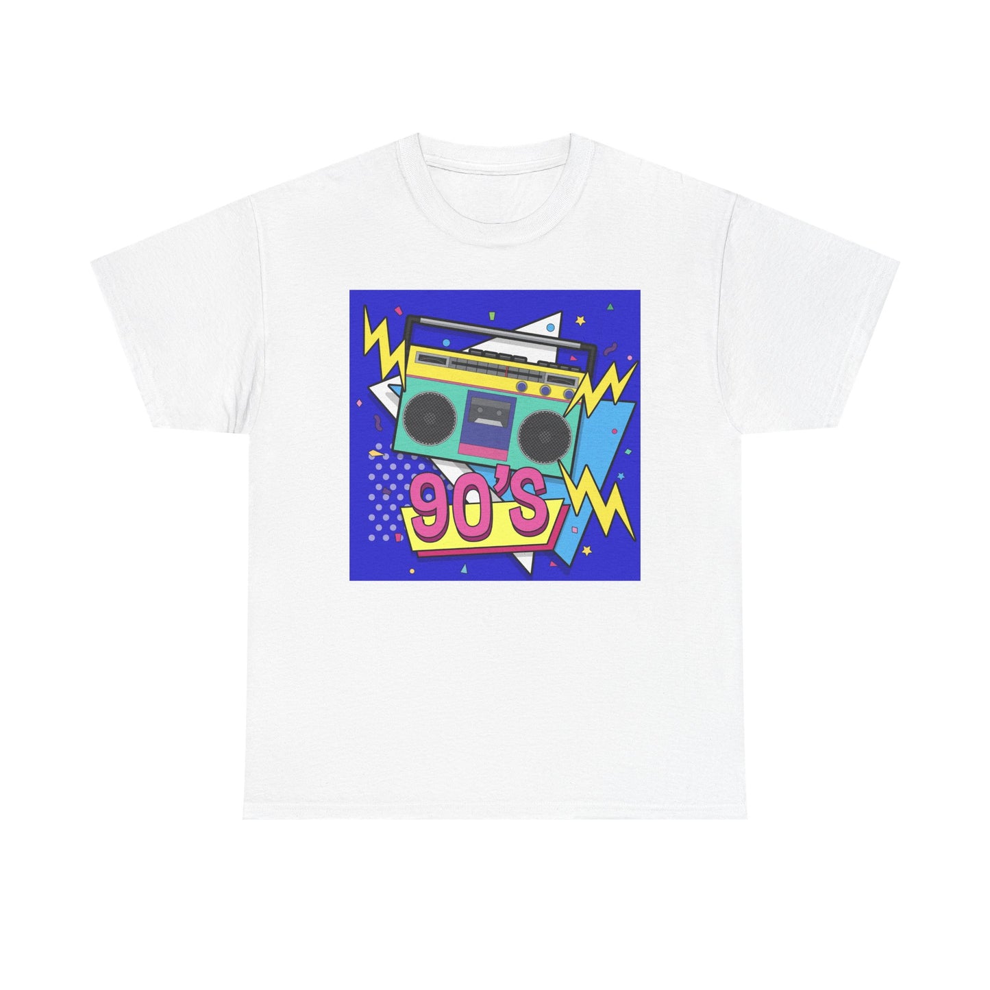 90's Retro Boombox Unisex Heavy Cotton Tee, Nostalgic T-Shirt, 90s Music Apparel, Vintage Style Shirt, Gift for Music Lovers