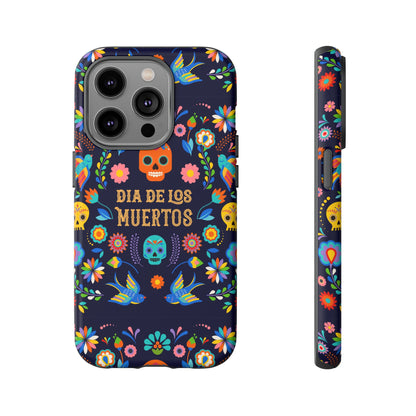 Colorful Dia de los Muertos Phone Case, Skull Design, Floral Phone Cover, Sugar Skull Accessories, Day of the Dead Gift