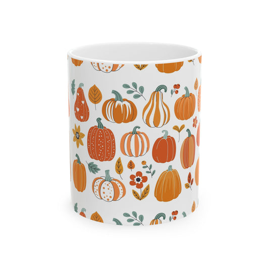Autumn-Inspired Pumpkin Mug | Cozy Fall Ceramic Coffee Cup | Harvest Decor | Thanksgiving Gift | Pumpkin Spice Lover's Delight | 11oz, 15oz - MaisonThreadory