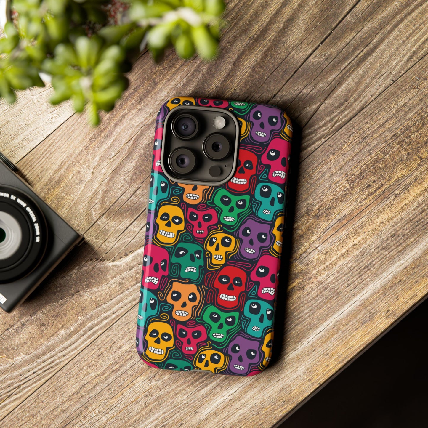 Phone Case, Day of the Dead Tough Case Phone, Mexican Skull Phone Cover, Floral Skeleton Phone Protector, Sugar Skull iPhone Case, Tough