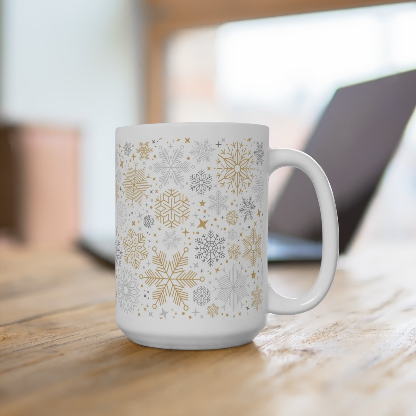 Winter Wonderland Mug, Cozy Snowflake Coffee Cup, Holiday Gift for Him/Her, Seasonal Drinkware, Perfect for Christmas, New Year - MaisonThreadory
