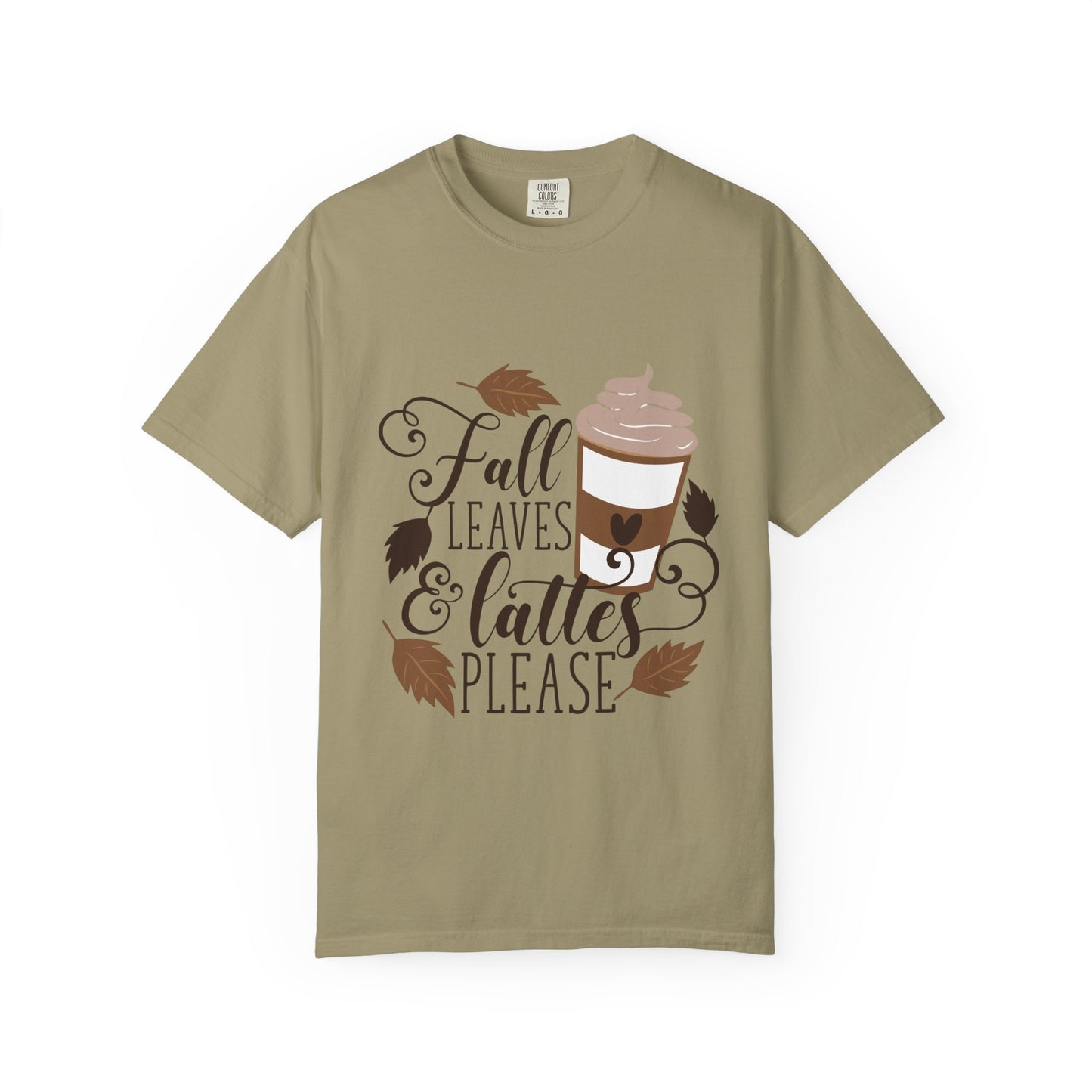 Fall Leaves & Lattes Unisex T-Shirt, Cozy Autumn Tee, Perfect for Fall, Coffee Lovers Gift, Seasonal Fashion Statement, Thanksgiving Shirt
