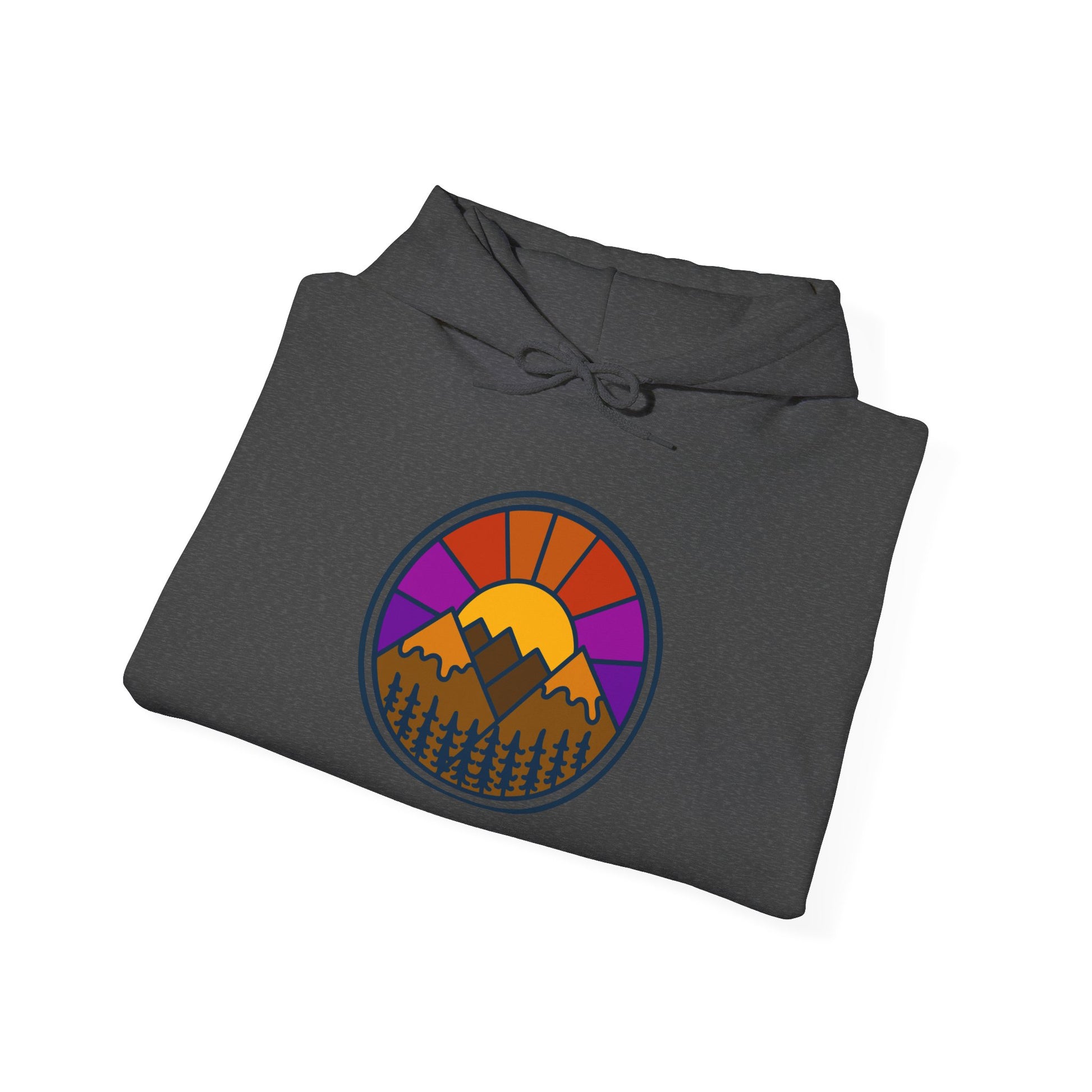 Sunset Mountains Hooded Sweatshirt | Unisex Heavy Blend | Cozy Sweatshirt for Nature Lovers | Perfect Gift for Outdoor Enthusiasts, [...] - MaisonThreadory