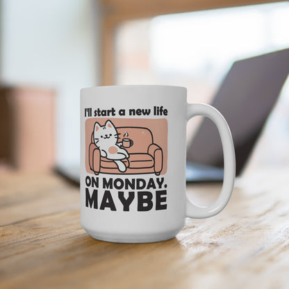 Cozy Cat Mug, Cute Cat Coffee Cup, Funny Pet Lover Gift, Inspirational Drinkware, Ideal for Birthdays and Holidays - MaisonThreadory