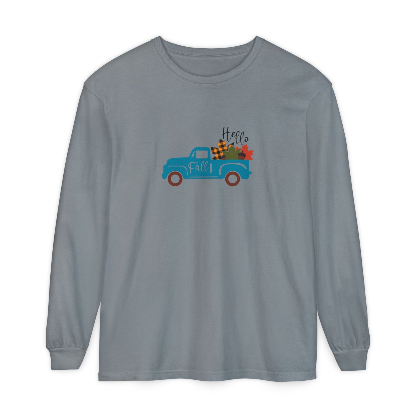 Hello Fall Long Sleeve T-Shirt, Unisex Seasonal Tee, Cozy Autumn Apparel, Thanksgiving Gift, Cute Outdoor Shirt - MaisonThreadory