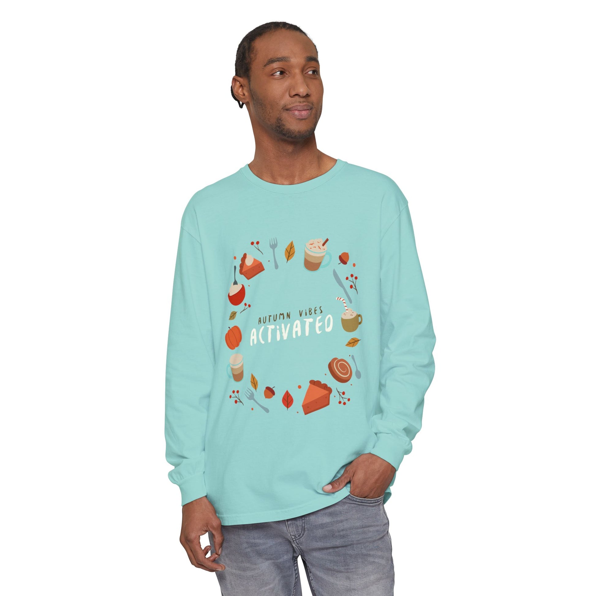Autumn Vibes Long Sleeve T-Shirt, Cozy Fall Shirt, Unisex Fall Apparel, Thanksgiving Gift, Seasonal Fashion - MaisonThreadory