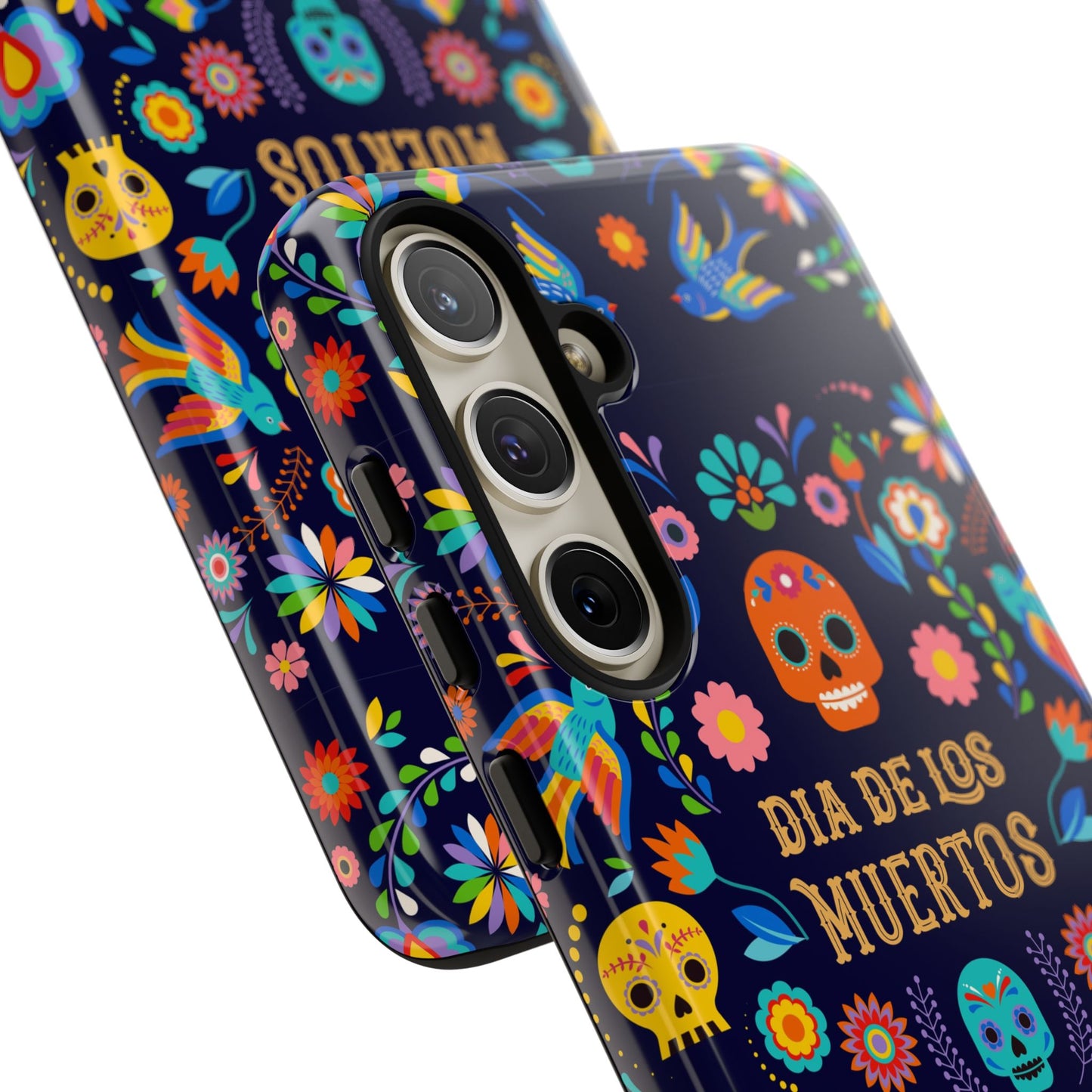 Colorful Dia de los Muertos Phone Case, Skull Design, Floral Phone Cover, Sugar Skull Accessories, Day of the Dead Gift