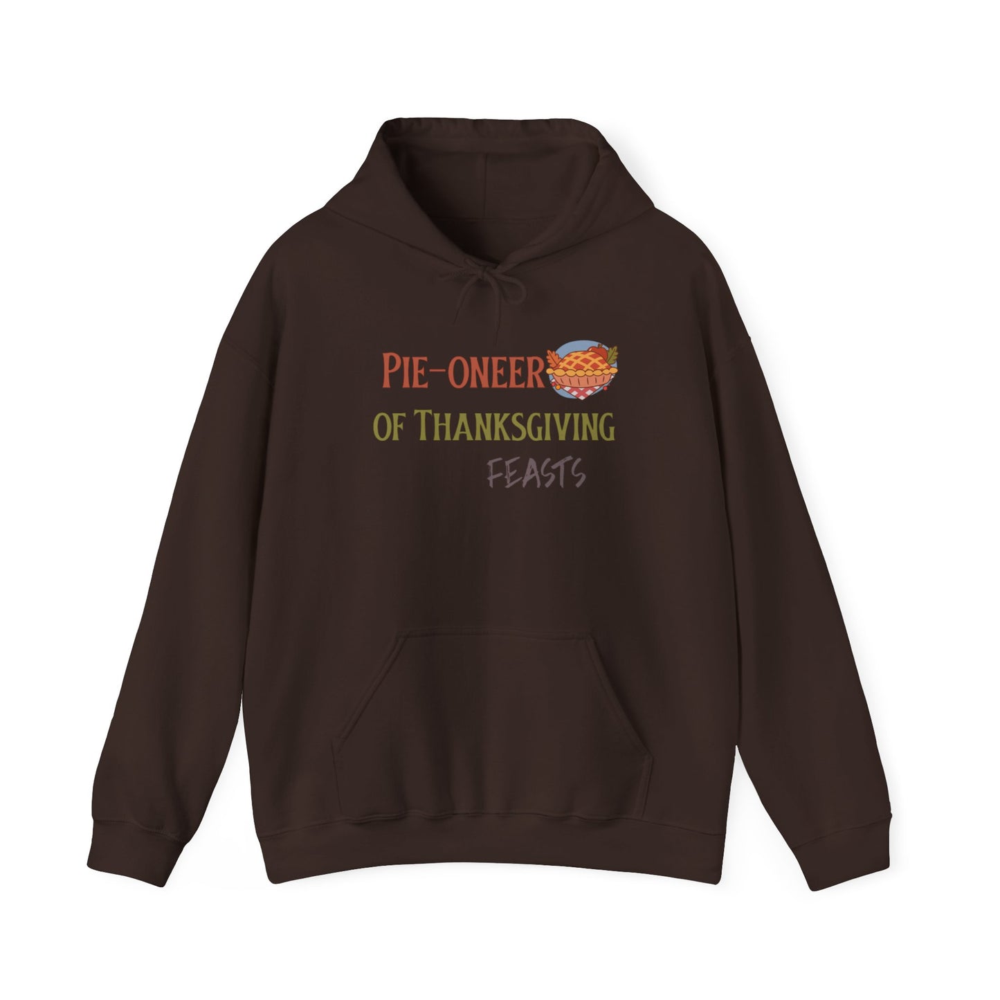 Thanksgiving Pie-o-neer Unisex Heavy Blend Hooded Sweatshirt, Cozy Holiday Sweatshirt, Thanksgiving Apparel, Fall Fashion, Foodie Gifts - MaisonThreadory