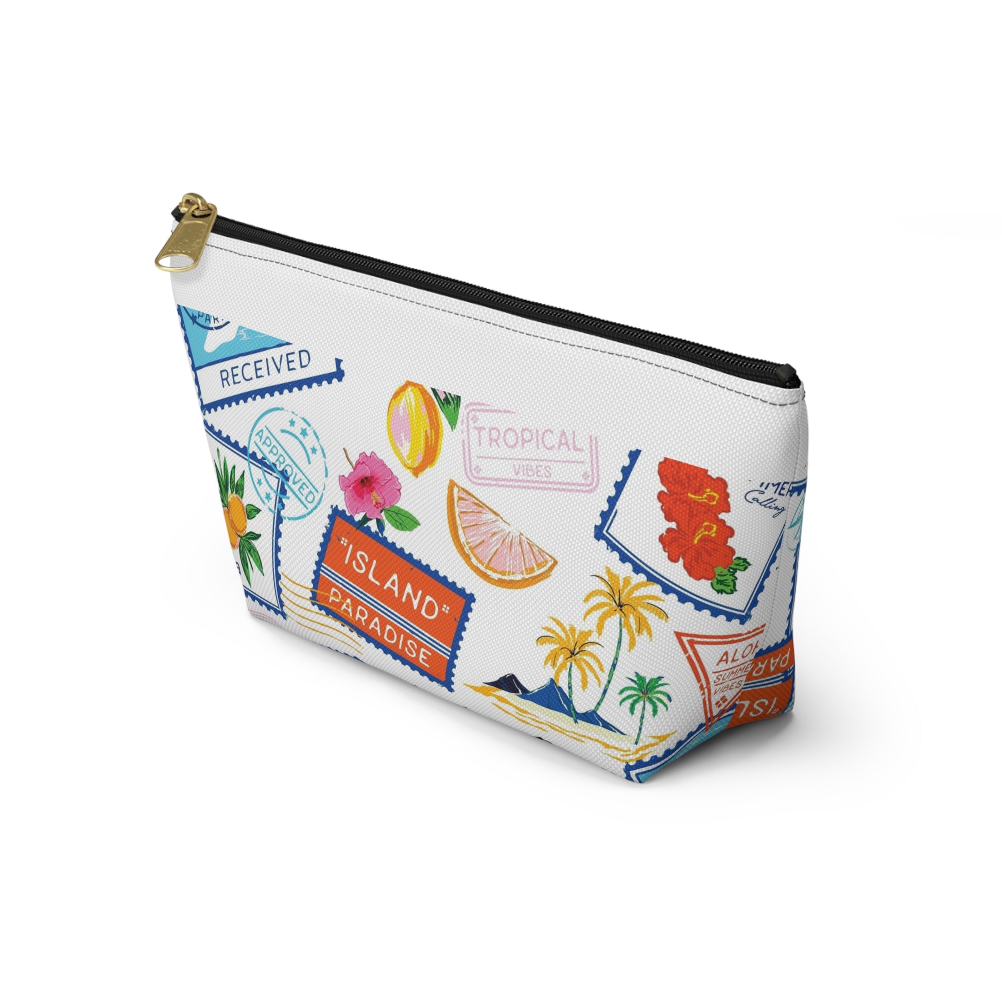 Tropical Accessory Pouch | Travel Cosmetic Bag | Beachy Zip Pouch | Fun Gift for Women | Floral Storage Clutch - MaisonThreadory