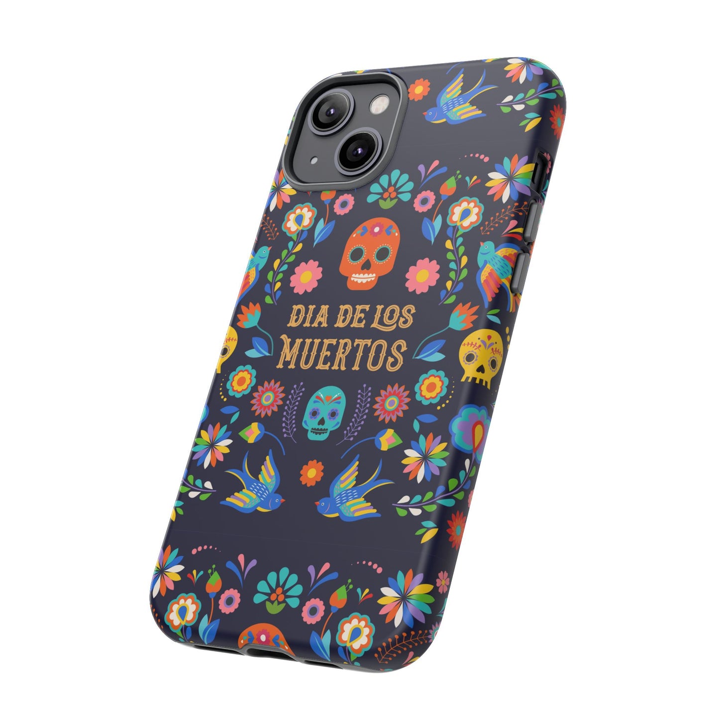 Colorful Dia de los Muertos Phone Case, Skull Design, Floral Phone Cover, Sugar Skull Accessories, Day of the Dead Gift