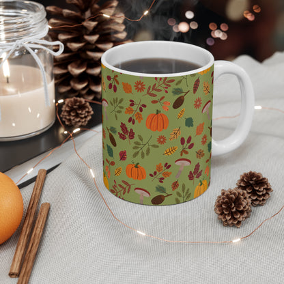 Autumn Leaves Mug, Fall Coffee Cup, Cozy Drinkware, Pumpkin Spice Lover Gift, Seasonal Home Decor, Nature-Themed Mug - MaisonThreadory