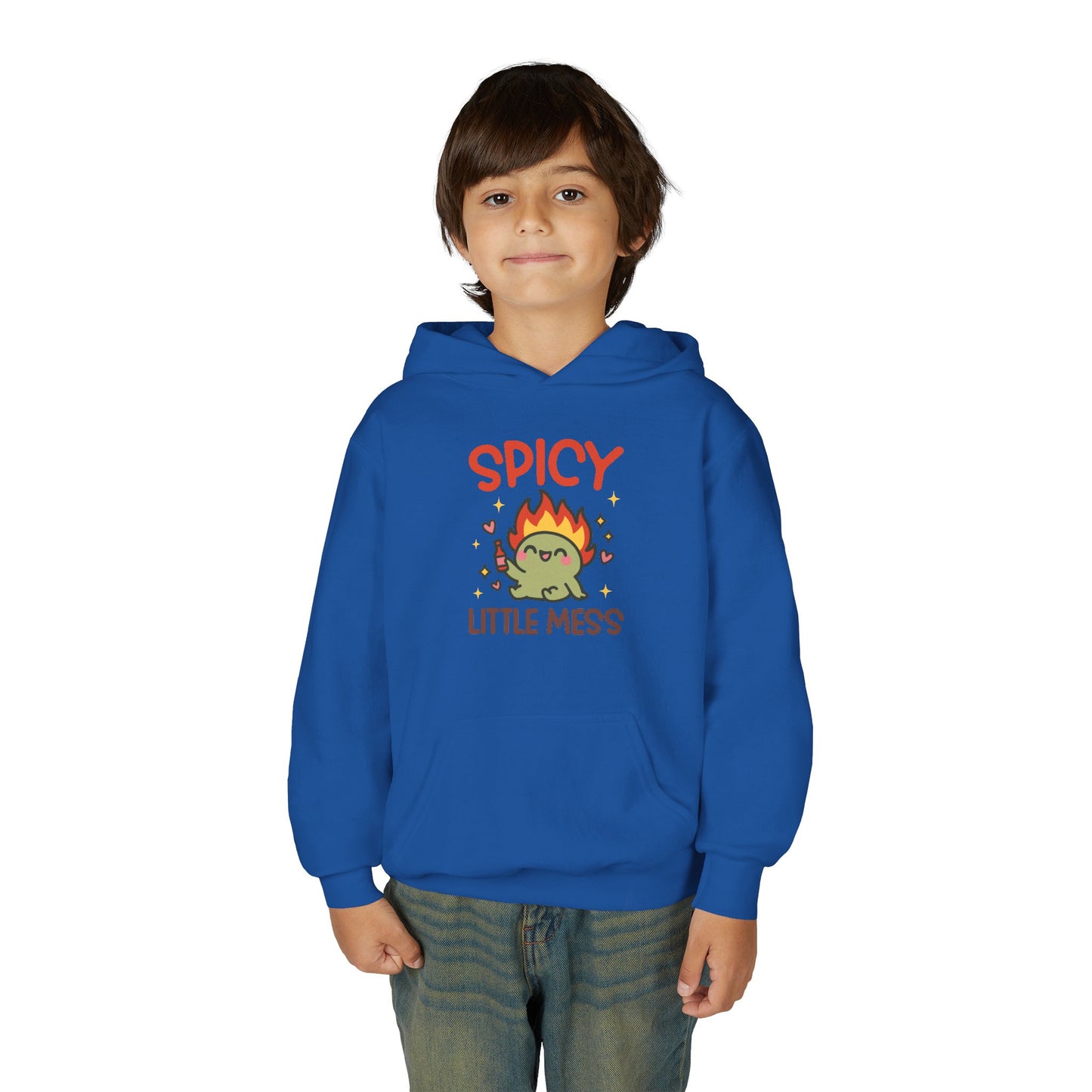 Spicy Little Mess Youth Hoodie | Fun Cartoon Design, Perfect Gift for Kids, Trendy Sweatshirt, Birthday Present, Cozy Fashion - MaisonThreadory
