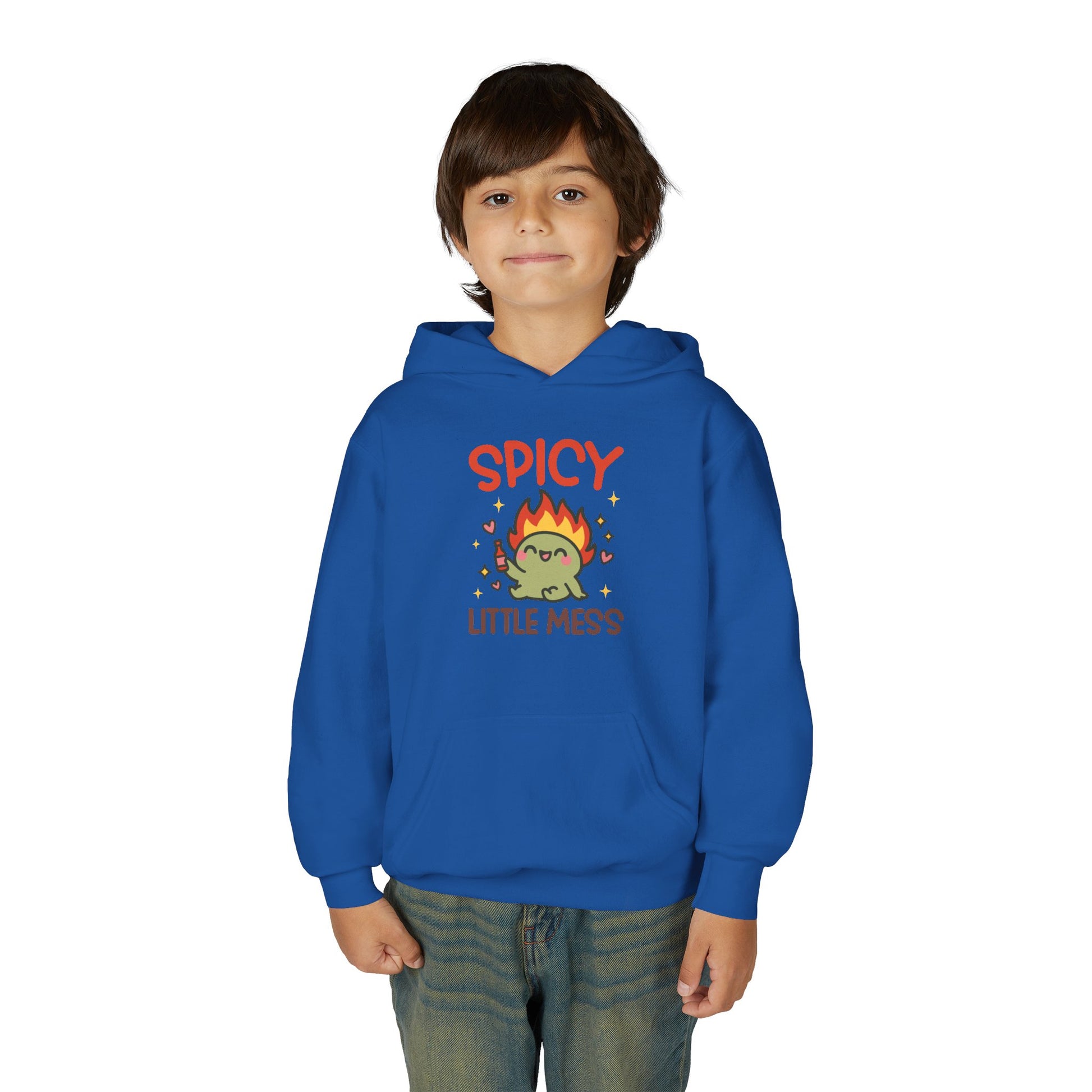 Spicy Little Mess Youth Hoodie | Fun Cartoon Design, Perfect Gift for Kids, Trendy Sweatshirt, Birthday Present, Cozy Fashion - MaisonThreadory