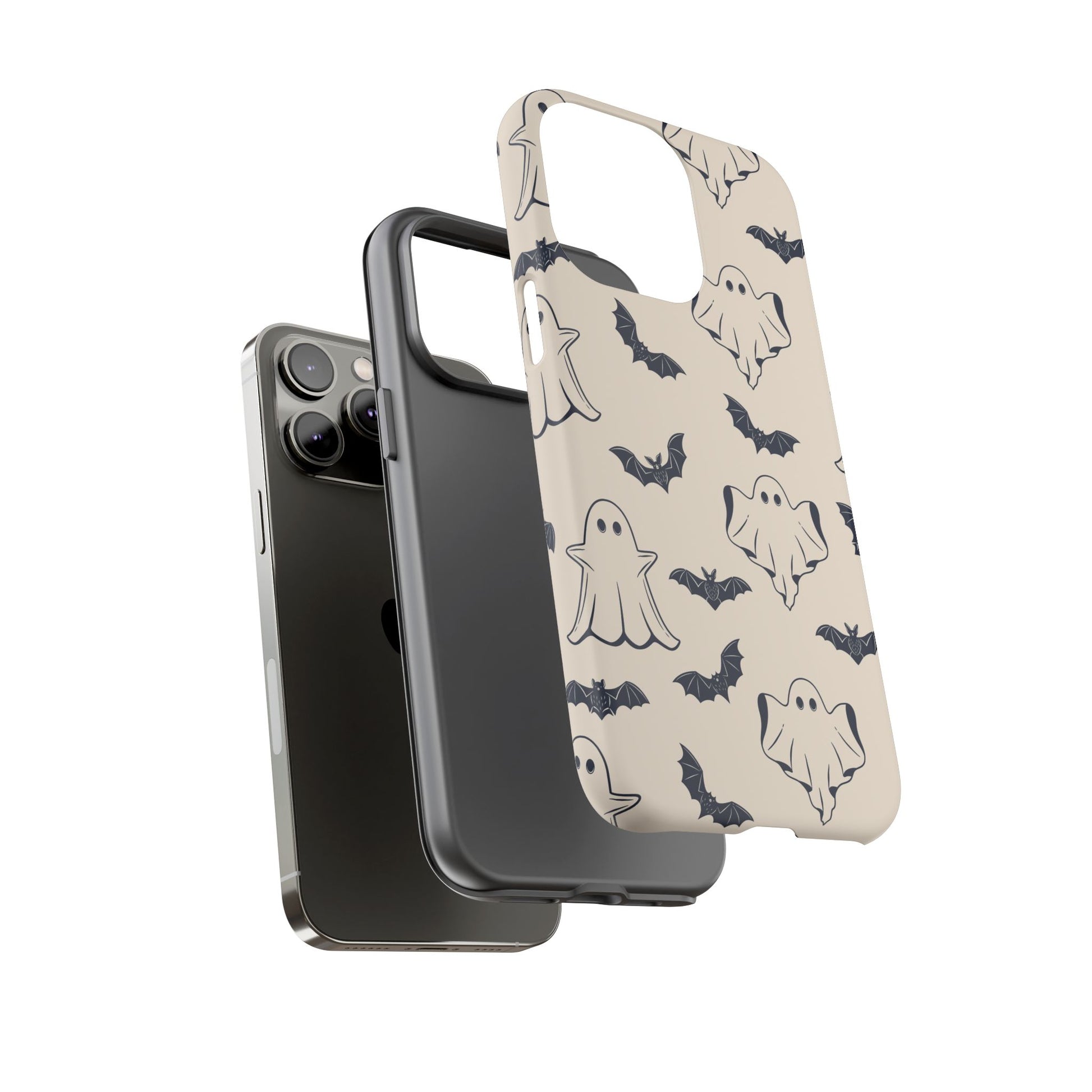 Halloween Phone Case, Ghosts and Bats, Cute Phone Cover, Spooky Accessories, Fall Decor, Gifts for Her, Halloween Party - MaisonThreadory