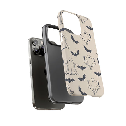 Halloween Phone Case, Ghosts and Bats, Cute Phone Cover, Spooky Accessories, Fall Decor, Gifts for Her, Halloween Party - MaisonThreadory
