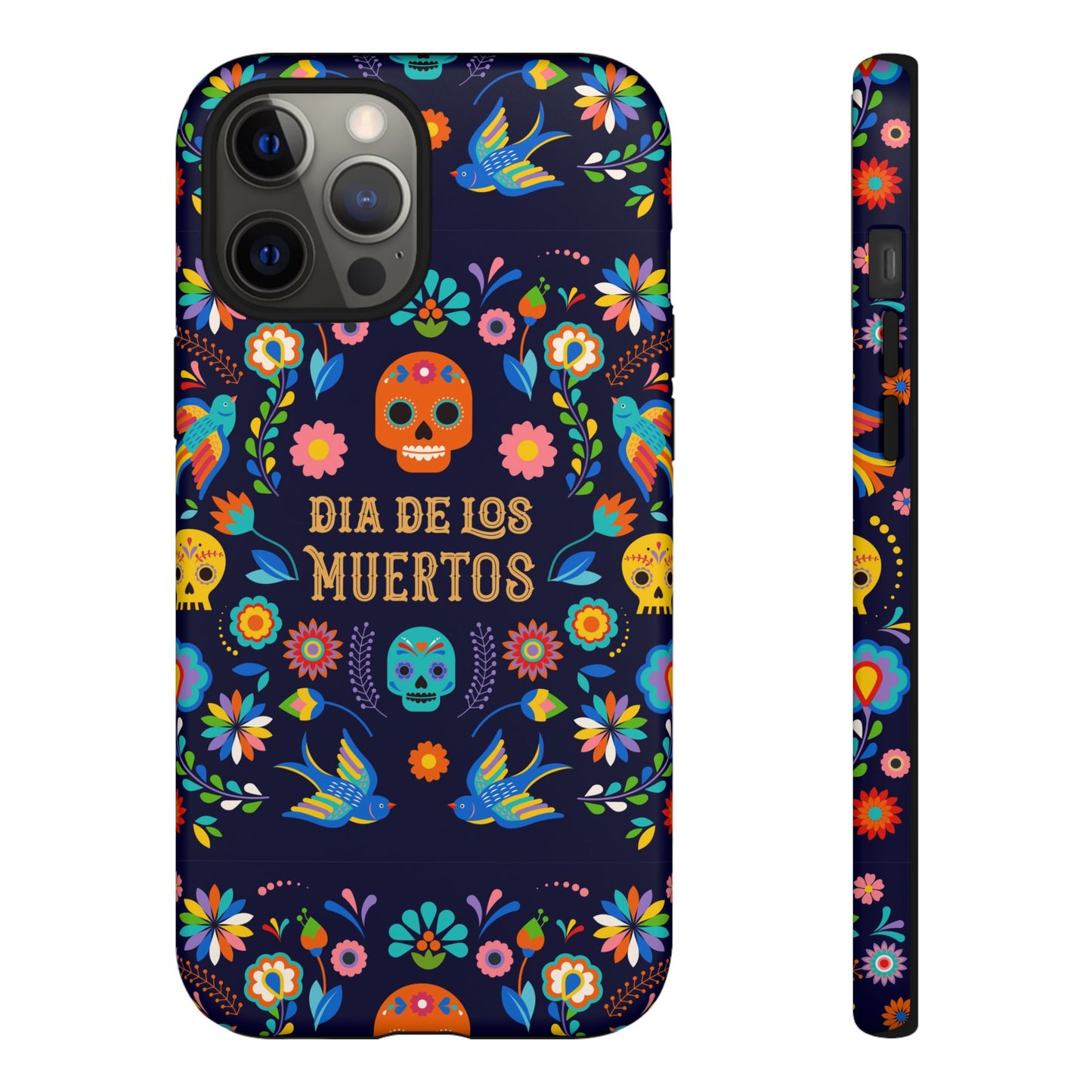 Colorful Dia de los Muertos Phone Case, Skull Design, Floral Phone Cover, Sugar Skull Accessories, Day of the Dead Gift