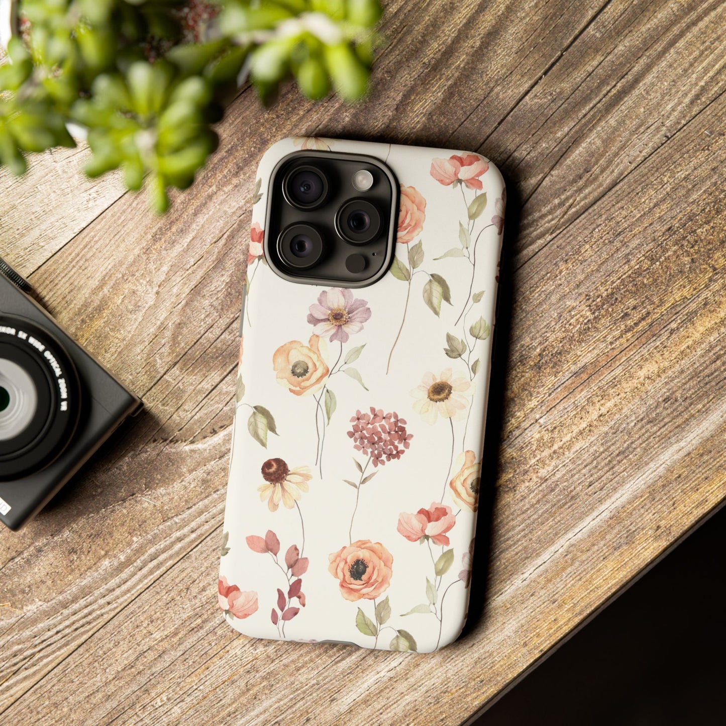 Floral Phone Case, Cute Flower Cover, Botanical Tough Case, Protective Smartphone Shell, Chic Floral Design, Trendy iPhone Case