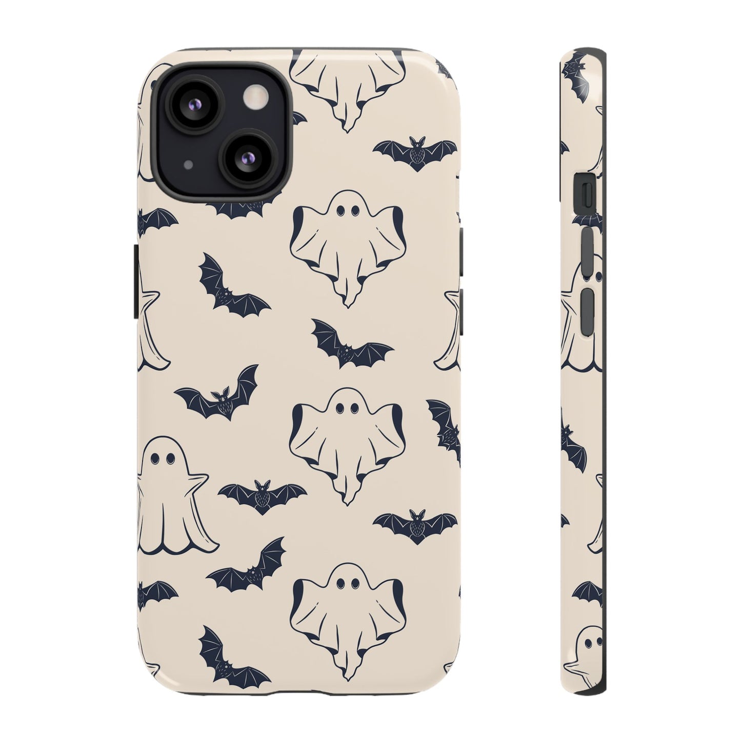 Halloween Phone Case, Ghosts and Bats, Cute Phone Cover, Spooky Accessories, Fall Decor, Gifts for Her, Halloween Party - MaisonThreadory