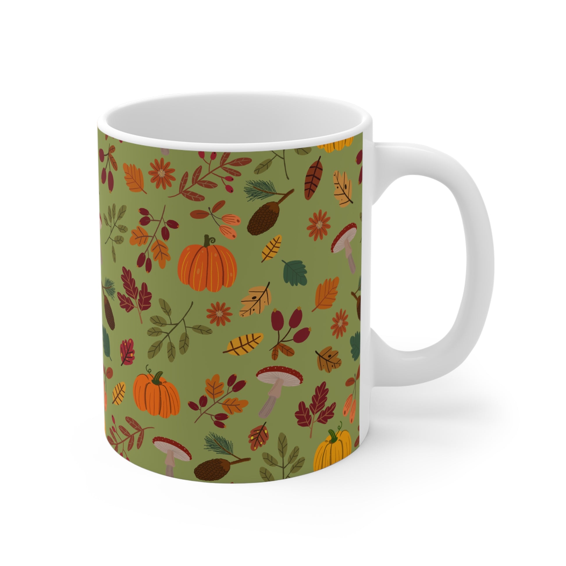 Autumn Leaves Mug, Fall Coffee Cup, Cozy Drinkware, Pumpkin Spice Lover Gift, Seasonal Home Decor, Nature-Themed Mug - MaisonThreadory
