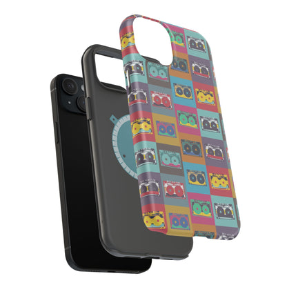 Retro Cassette Tape Phone Case, Vintage Style Tough Case, Music Lover Gift, Funky Tech Accessory, Fun Phone Cover