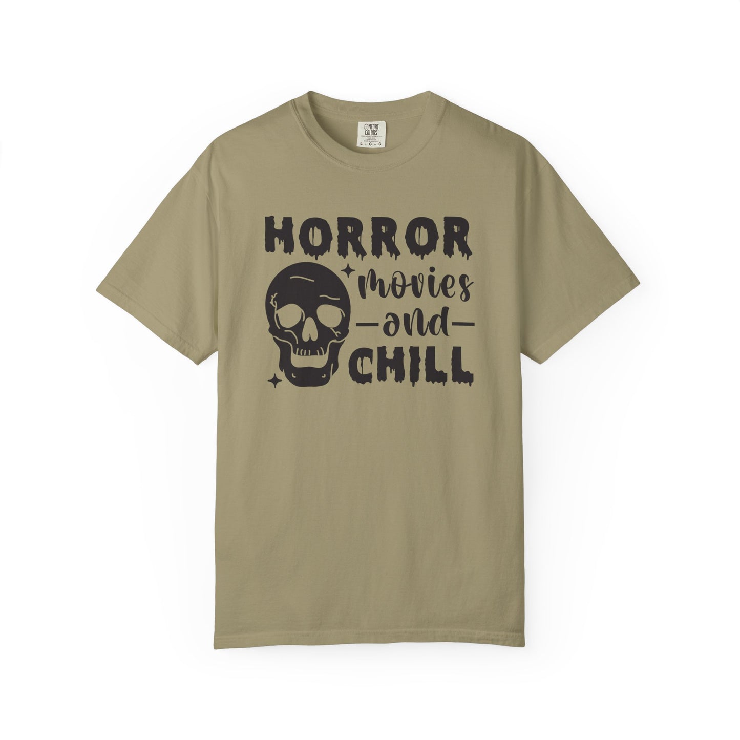 Horror Movies and Chill T-Shirt, Perfect for Halloween, Movie Nights, Gifts for Horror Fans, Unisex Graphic Tee, Soft Cotton Casual Wear