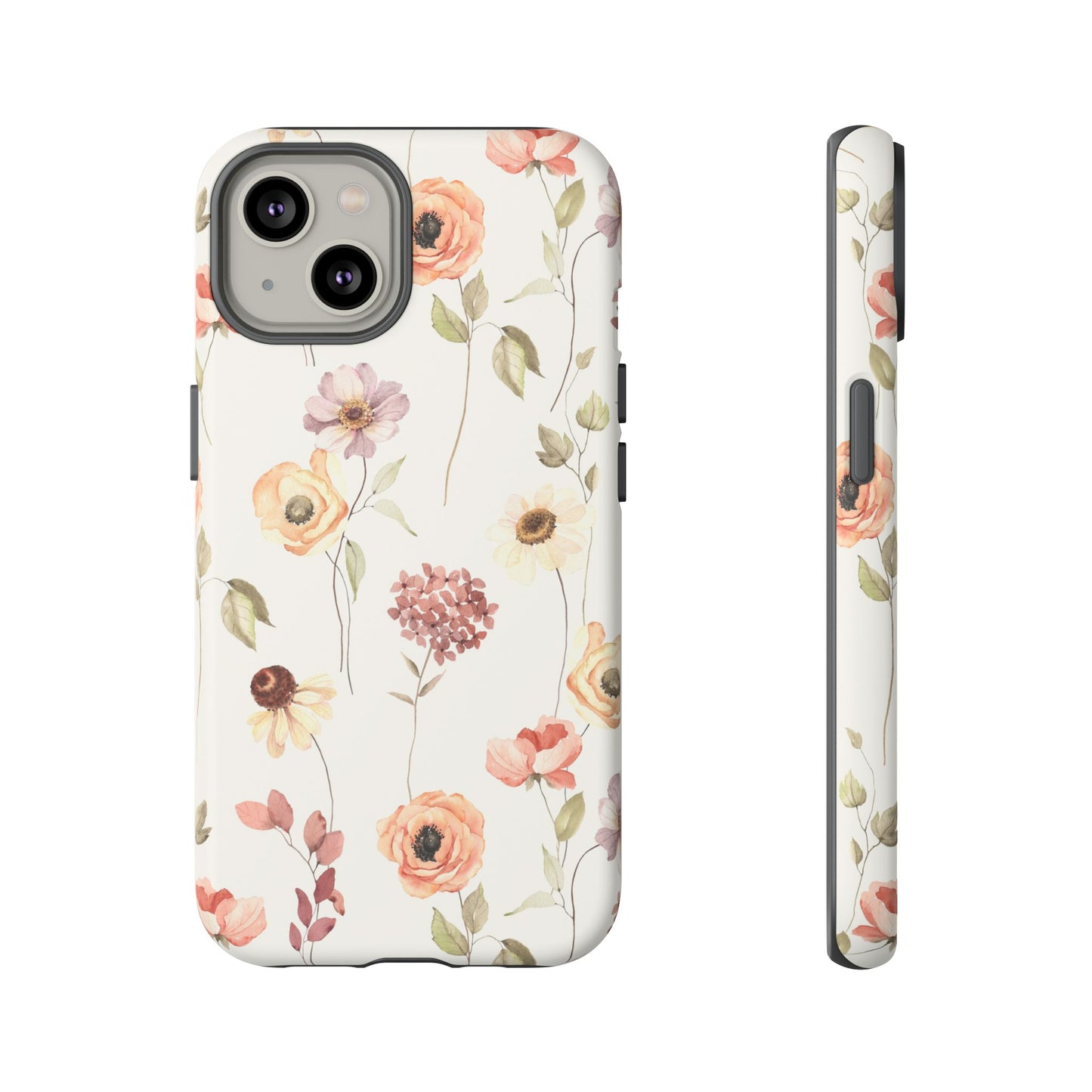 Floral Phone Case, Cute Flower Cover, Botanical Tough Case, Protective Smartphone Shell, Chic Floral Design, Trendy iPhone Case