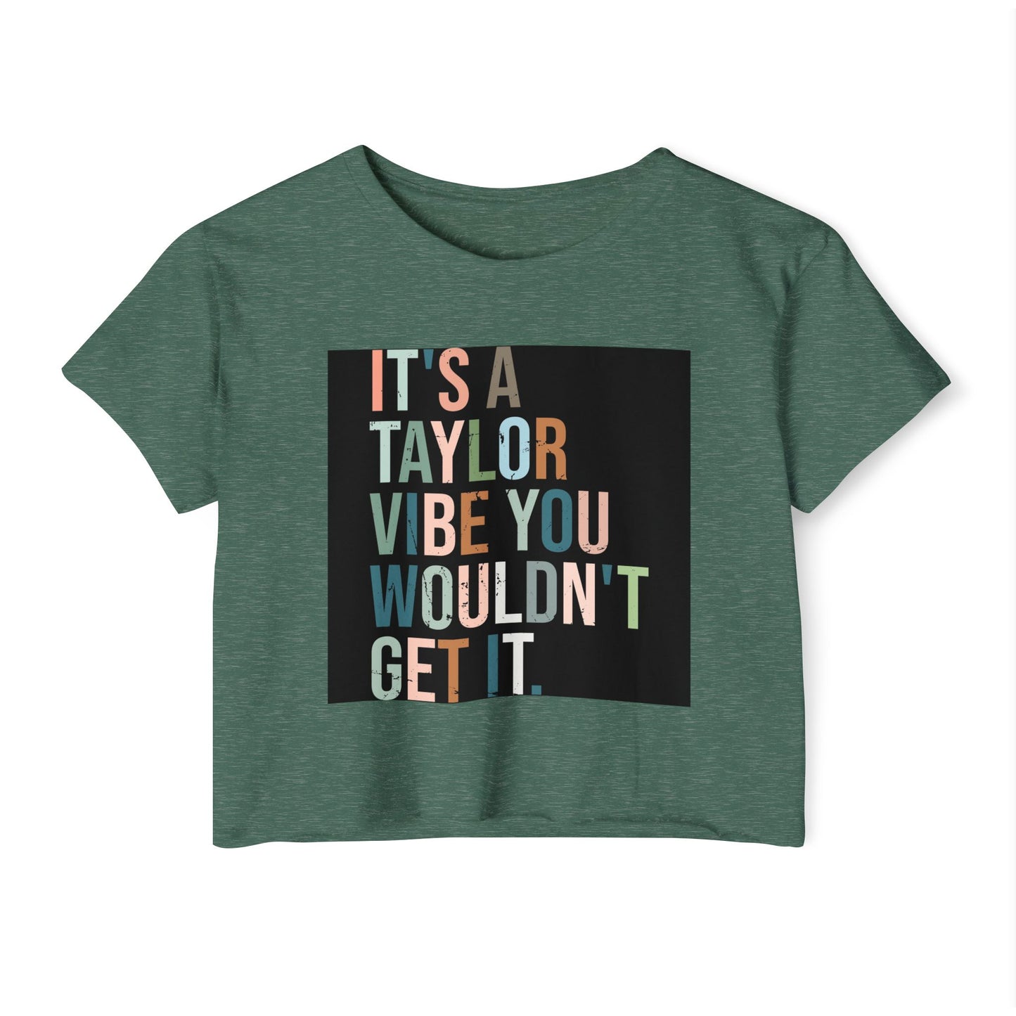 Women's Festival Crop Top - It's a Taylor Vibe, Boho Chic Top, Concert Ready Shirt, Summer Festival Wear, Music Lover Gift - MaisonThreadory