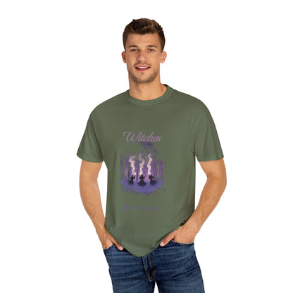 Witches Garment-Dyed T-Shirt | Mystical Apparel for Halloween, Witchy Vibes, Unique Gift, Casual Wear - MaisonThreadory
