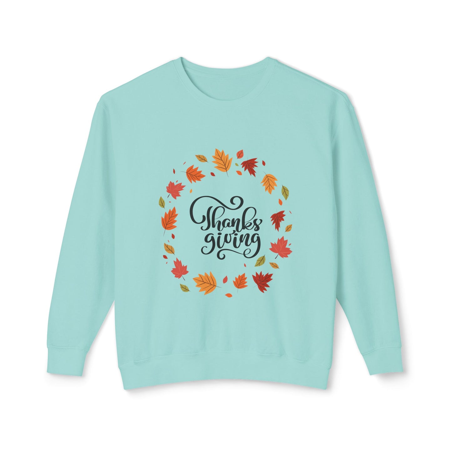 Thanksgiving Lightweight Crewneck Sweatshirt, Cozy Fall Apparel, Autumn Fashion, Gift for Her, Seasonal Style - MaisonThreadory