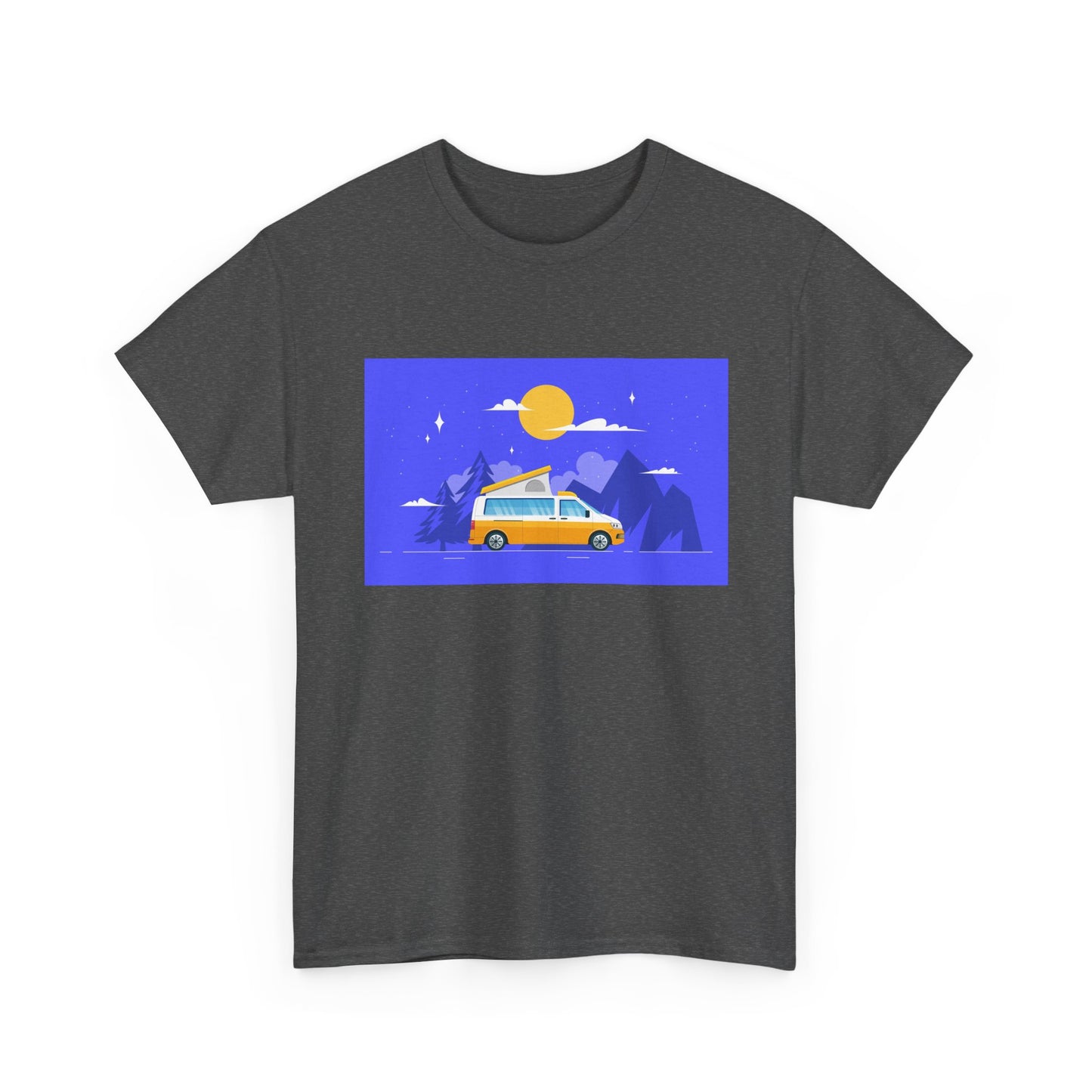 Vintage Van Adventure Tee, Unisex Heavy Cotton Tee, Summer Road Trip Shirt, Camping T-Shirt, Travel Gift, Outdoor Enthusiasts - MaisonThreadory
