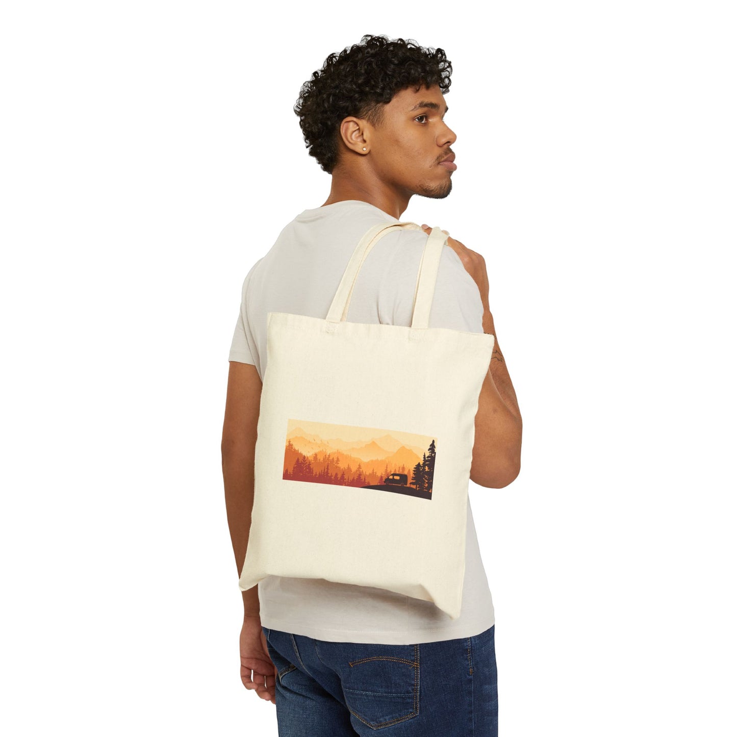 Scenic Cotton Canvas Tote Bag - Eco-Friendly Bag for Shopping, Beach Trips, Hiking, Gifts for Nature Lovers, Outdoor Adventures, Travel - MaisonThreadory