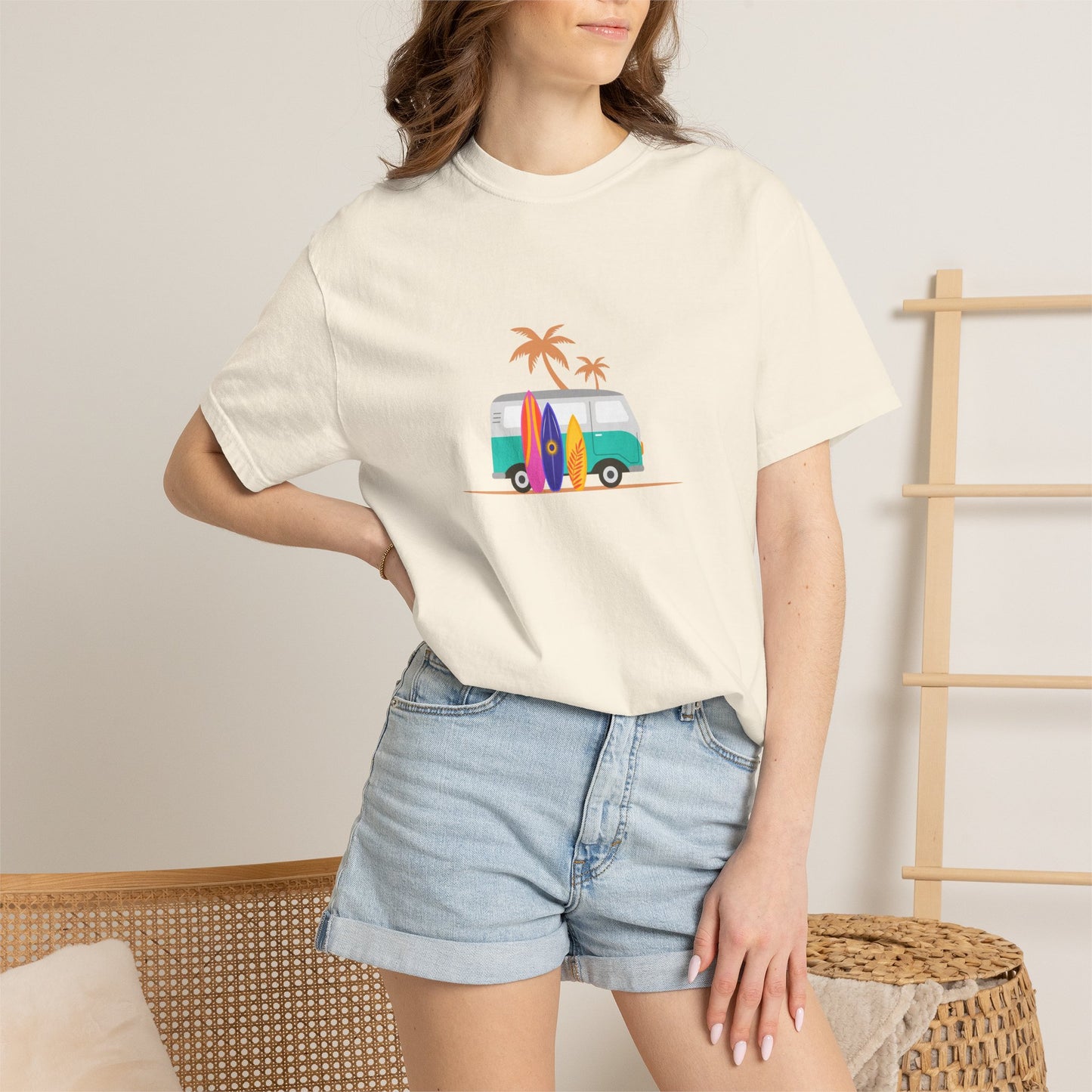 Surf Van T-Shirt — Retro Beach Camper Graphic Tee