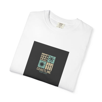 Coastline T-Shirt, Unisex Garment-Dyed Tee, Casual Summer Wear, Coastal Vibes, Beach Day Apparel, Vacation Essential - MaisonThreadory