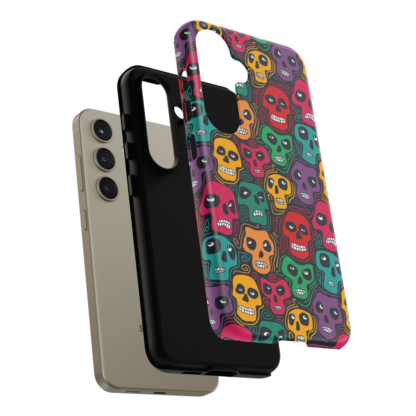 Phone Case, Day of the Dead Tough Case Phone, Mexican Skull Phone Cover, Floral Skeleton Phone Protector, Sugar Skull iPhone Case, Tough