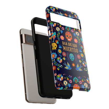 Colorful Dia de los Muertos Phone Case, Skull Design, Floral Phone Cover, Sugar Skull Accessories, Day of the Dead Gift