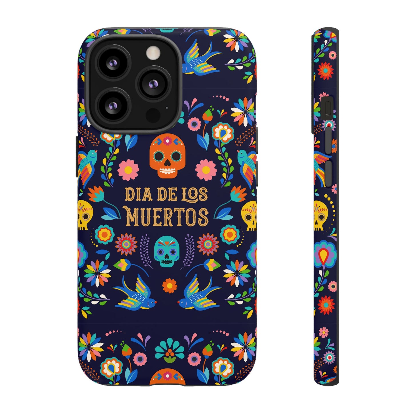 Colorful Dia de los Muertos Phone Case, Skull Design, Floral Phone Cover, Sugar Skull Accessories, Day of the Dead Gift