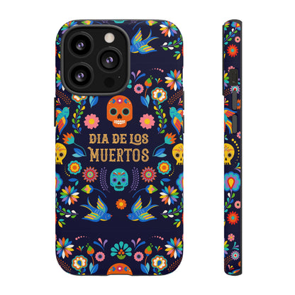 Colorful Dia de los Muertos Phone Case, Skull Design, Floral Phone Cover, Sugar Skull Accessories, Day of the Dead Gift