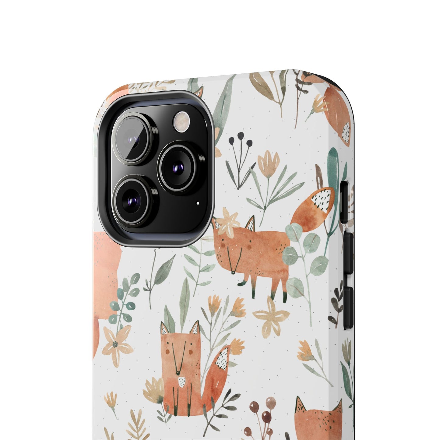 Floral Fox Phone Case, Tough Phone Cases for Nature Lovers, Cute Animal Phone Cover, Gift for Friends, Wildflower Design