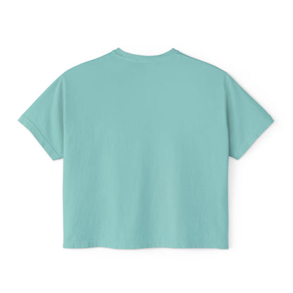 Cute Love Story Ghost Women's Boxy Tee, Fun Casual Top, Halloween Apparel, Gift for Ghost Lovers, Spooky Season Shirt, Relaxed Fit Tee - MaisonThreadory