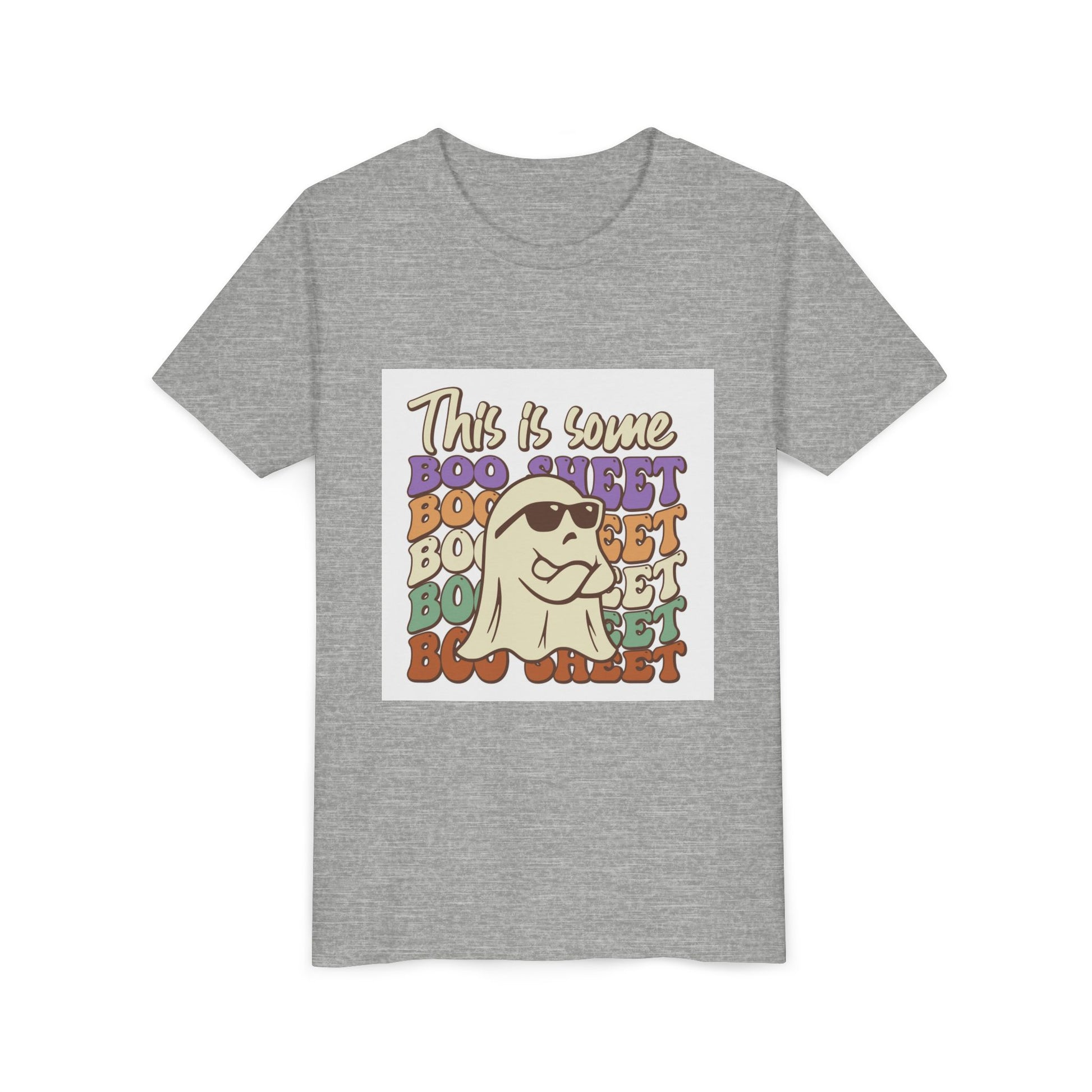 Youth Short Sleeve Tee with Fun Boo Sheet Design, Cool Summer Top, Humorous Kids Apparel, Gift for Halloween, Casual Wear, Playful T-Shirt - MaisonThreadory