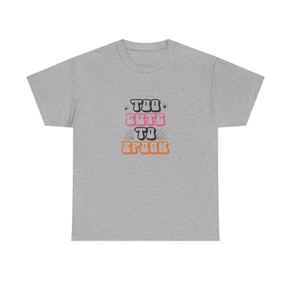 Too Cute to Spook Unisex Heavy Cotton Tee - Fun Halloween Shirt, Fall Festivities, Spooky Vibe, Costume Top, Cute Halloween Apparel - MaisonThreadory