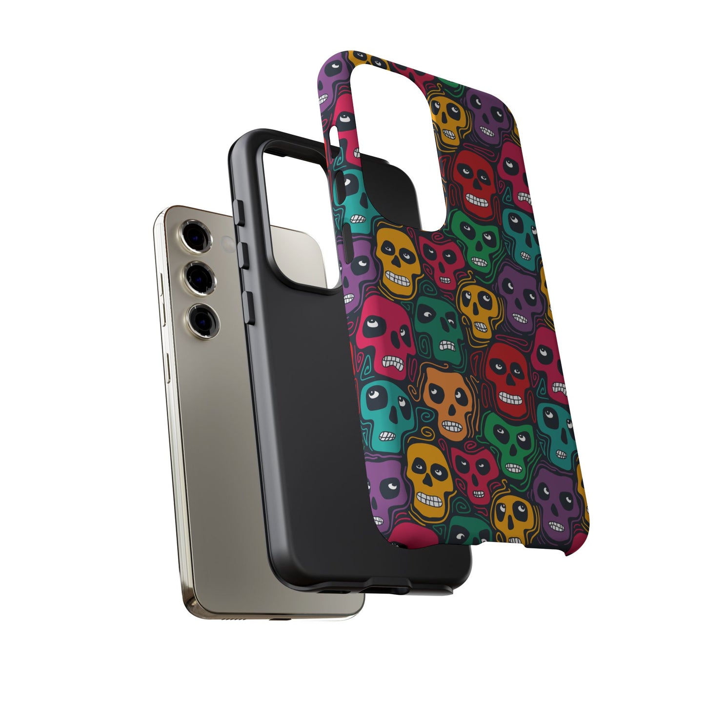 Phone Case, Day of the Dead Tough Case Phone, Mexican Skull Phone Cover, Floral Skeleton Phone Protector, Sugar Skull iPhone Case, Tough