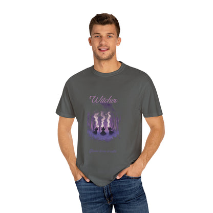 Witches Garment-Dyed T-Shirt | Mystical Apparel for Halloween, Witchy Vibes, Unique Gift, Casual Wear - MaisonThreadory