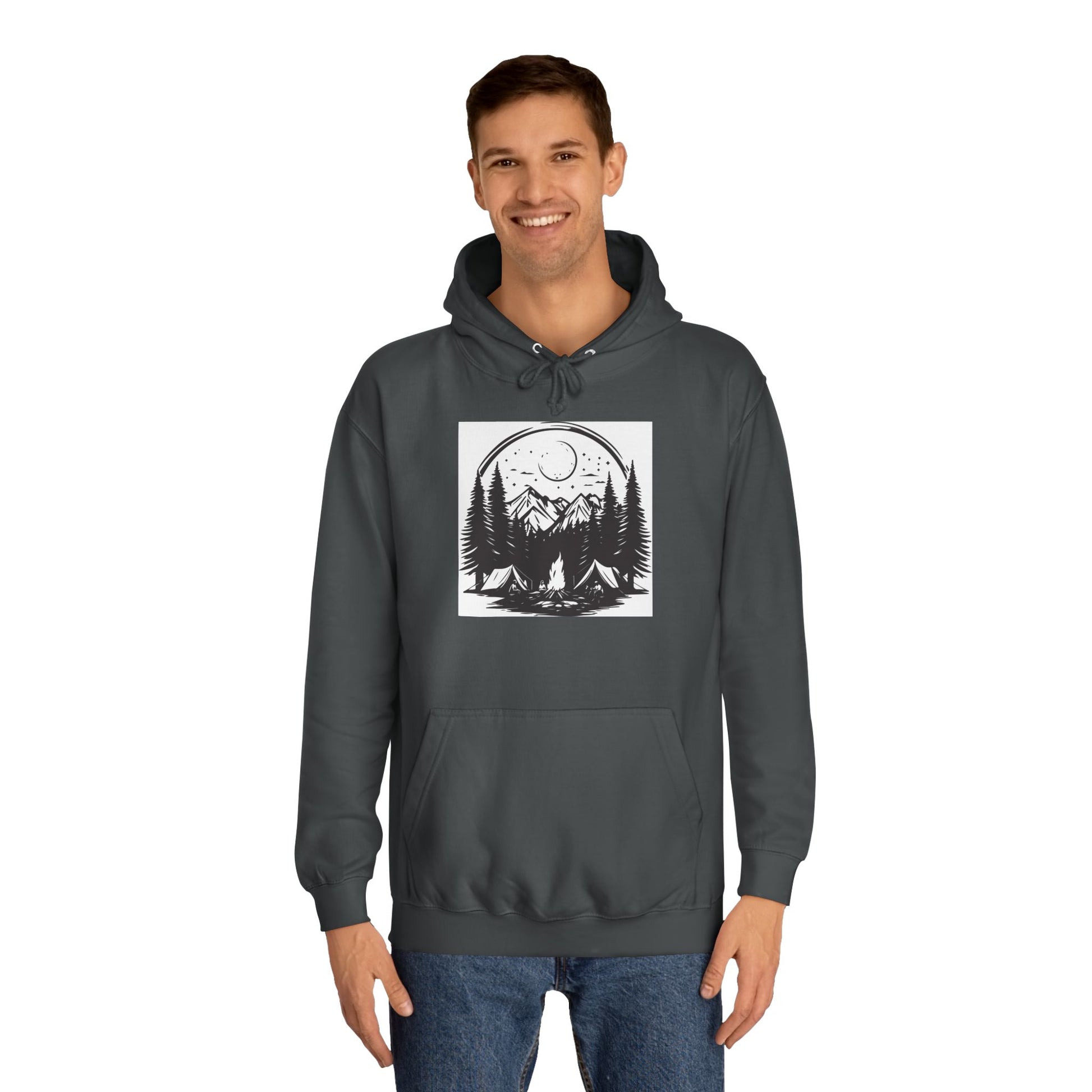 Nature-Inspired Unisex College Hoodie | Camping, Adventure, Outdoor Lover Gift, Cozy Pullover, College Apparel - MaisonThreadory