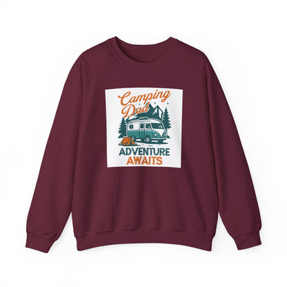 Unisex Camping Adventure Sweatshirt, Cozy Outdoor Apparel, Gift for Dads, Camping Enthusiasts, Father's Day, Weekend Getaway - MaisonThreadory