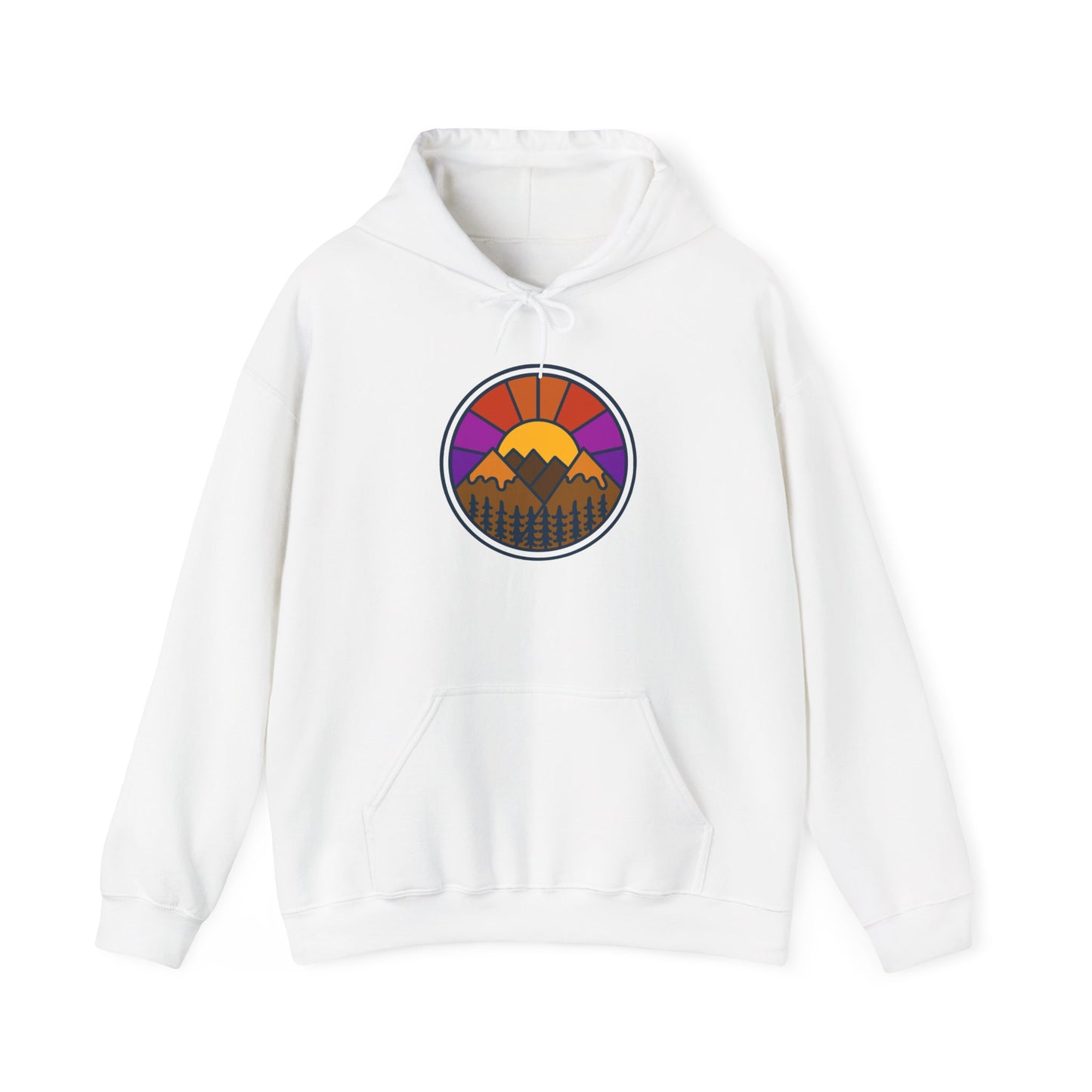 Sunset Mountains Hooded Sweatshirt | Unisex Heavy Blend | Cozy Sweatshirt for Nature Lovers | Perfect Gift for Outdoor Enthusiasts, [...] - MaisonThreadory