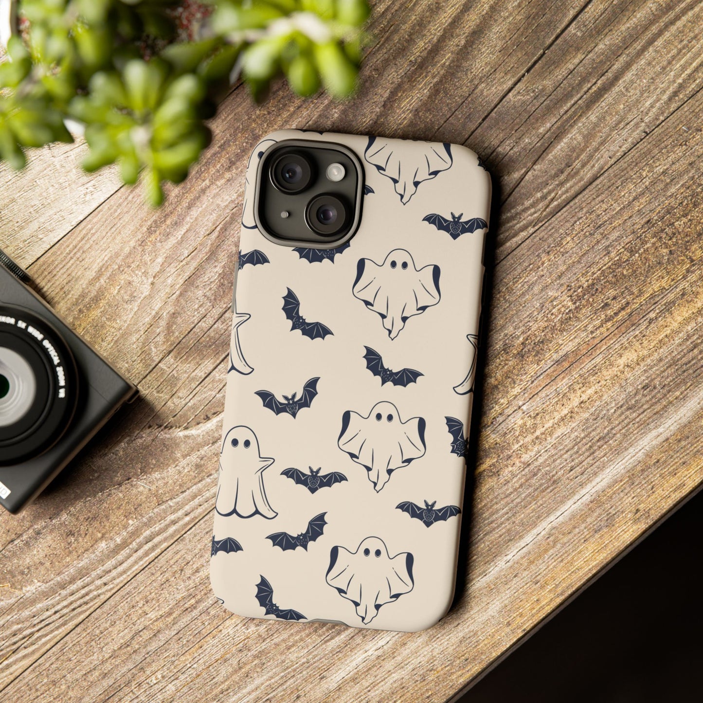 Halloween Phone Case, Ghosts and Bats, Cute Phone Cover, Spooky Accessories, Fall Decor, Gifts for Her, Halloween Party - MaisonThreadory